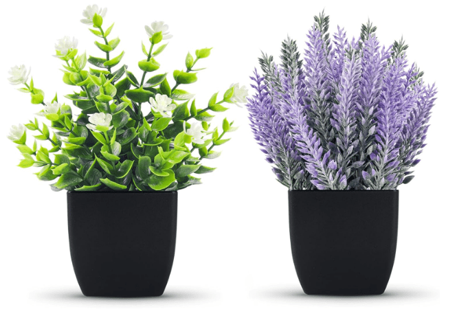 Der Rose 2-Pack Artificial Potted Plants – 42% Off for Stylish Home and Office Décor