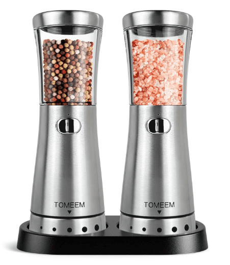 Effortless Seasoning with the TOMEEM Electric Salt and Pepper Grinder Set – 17% Off!