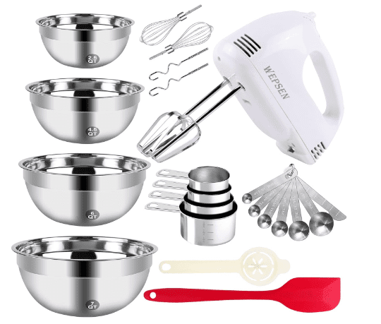 Enhance Your Baking with WEPSEN’s 5-Speed Electric Hand Mixer and Mixing Bowls Set – Now 30% Off!