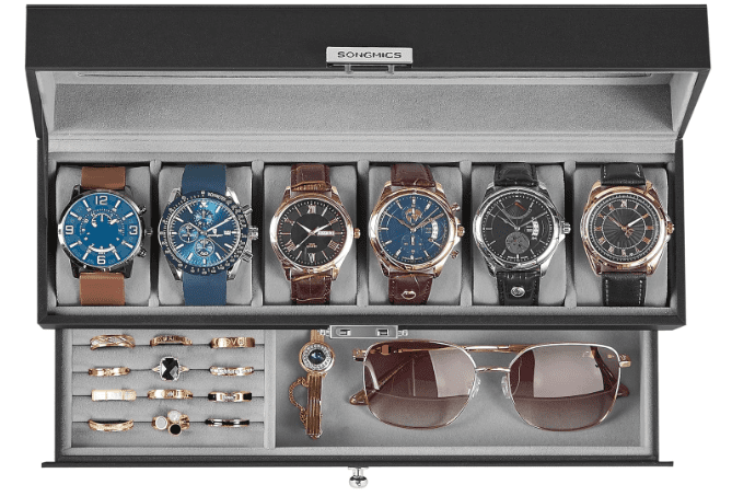 55% Off SONGMICS Watch Box – Stylish & Secure Storage for Your Watches and Jewelry