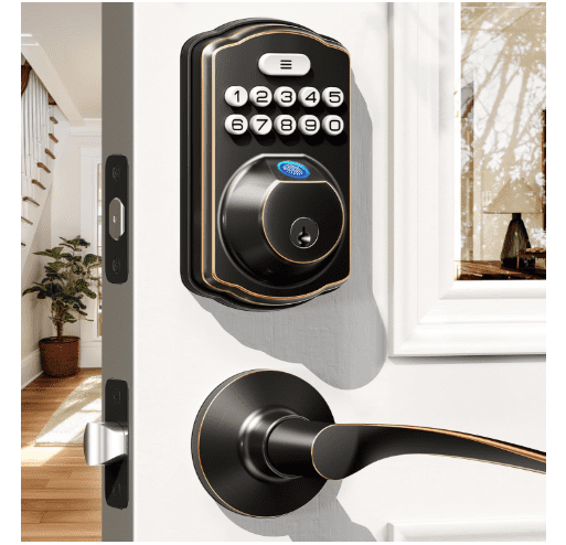 Veise Fingerprint Door Lock with Lever Handles: 40% Off, Now Only $99.99