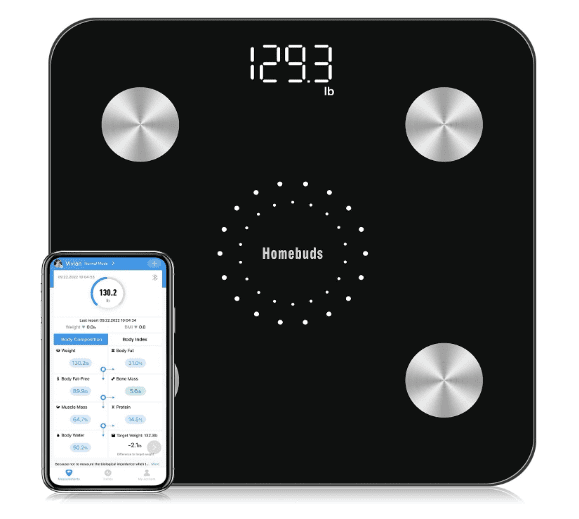 33% Off HomeBuds Smart Bathroom Scale – High Precision & 13 Body Composition Metrics