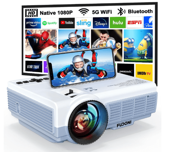 FUDONI Native 1080P Projector Amazon’s Choice Deal: Portable WiFi & Bluetooth Home Theater Now $89.99